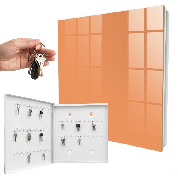 Caja para llaves en color naranja pastel