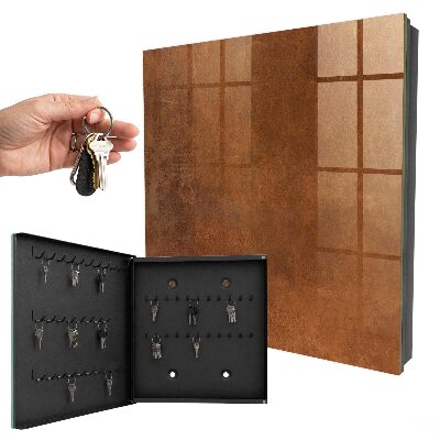 Caja para llaves de color marrón con textura