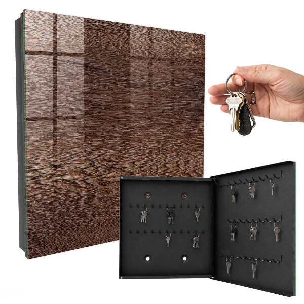 Armario para llaves de madera marrón