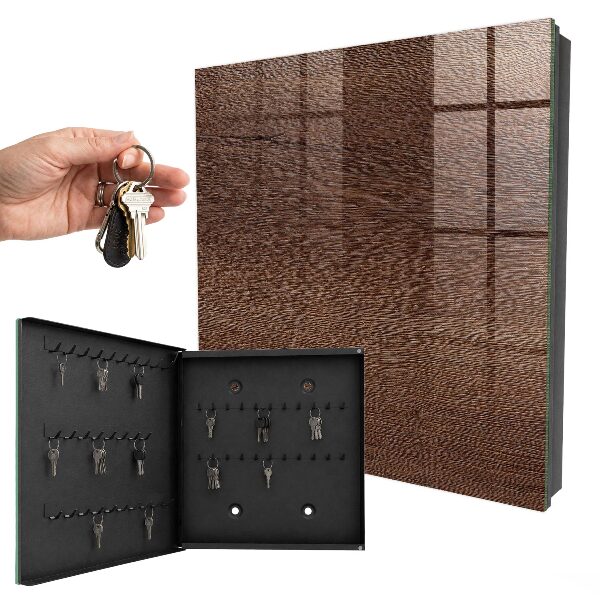 Armario para llaves de madera marrón