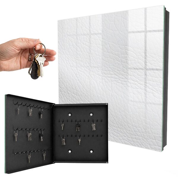 Caja para llaves con textura de piel clara