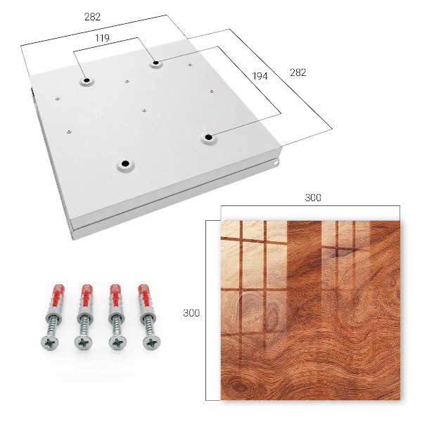 Armario para colgar llaves con acabado de textura de madera