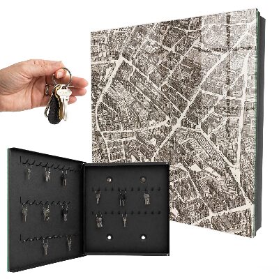 Armario para llaves con diseño de mapa de ciudad