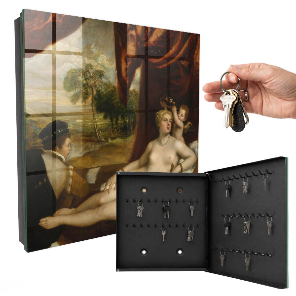 Caja para llaves con motivo artístico de Venus de Tiziano y el luthier