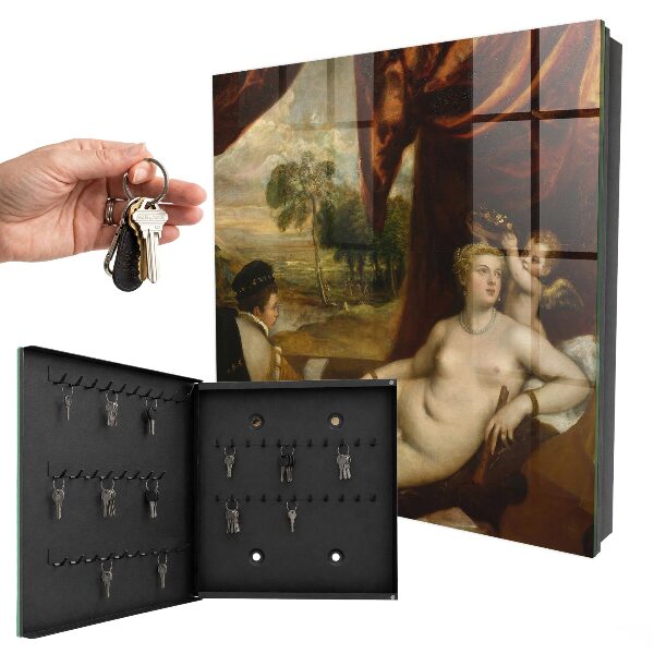 Caja para llaves con motivo artístico de Venus de Tiziano y el luthier