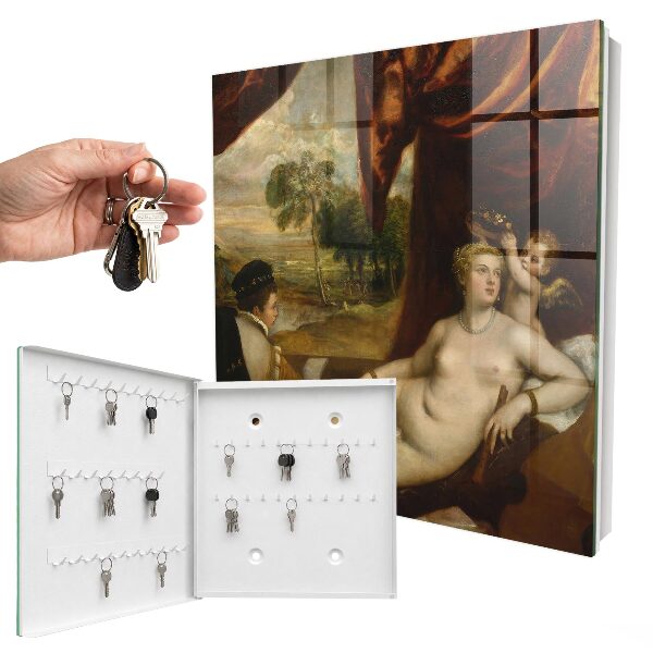 Caja para llaves con motivo artístico de Venus de Tiziano y el luthier