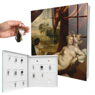 Caja para llaves con motivo artístico de Venus de Tiziano y el luthier