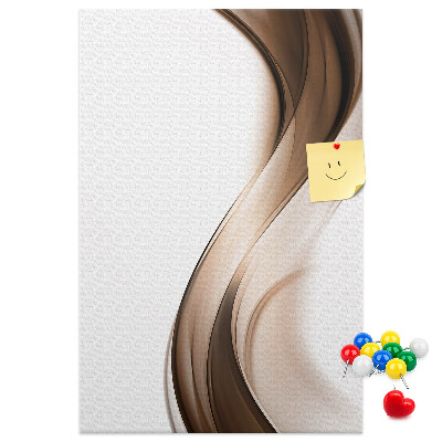 Decoración pizarra de corcho Ondas elegantes en tonos marrones