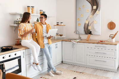 Decoración pizarra de corcho Ondas elegantes en tonos marrones