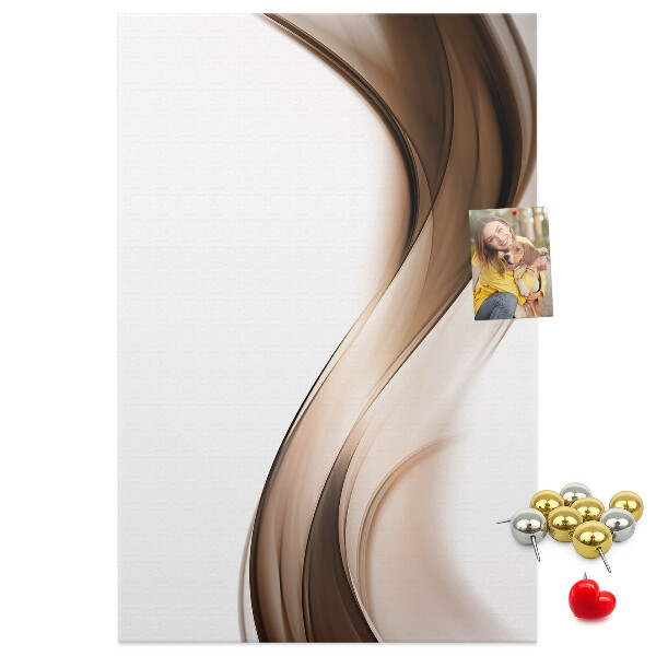 Decoración pizarra de corcho Ondas elegantes en tonos marrones
