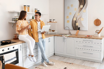 Decoración pizarra de corcho Ondas elegantes en tonos marrones