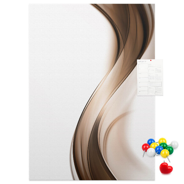 Decoración pizarra de corcho Ondas elegantes en tonos marrones