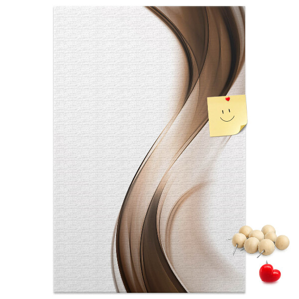 Decoración pizarra de corcho Ondas elegantes en tonos marrones