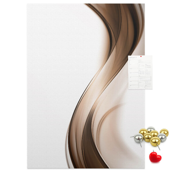 Decoración pizarra de corcho Ondas elegantes en tonos marrones
