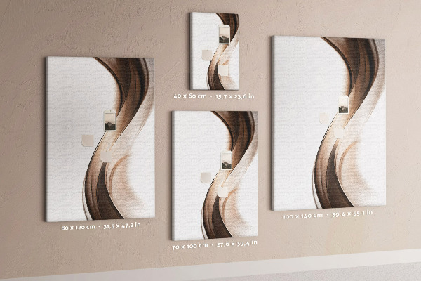 Decoración pizarra de corcho Ondas elegantes en tonos marrones