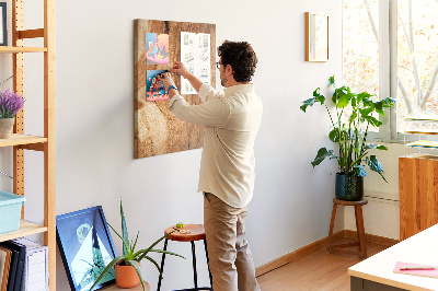 Tablero de corcho para pared Diseño de madera natural en tonos cálidos