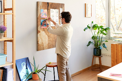 Tablero de corcho para pared Diseño de madera natural en tonos cálidos