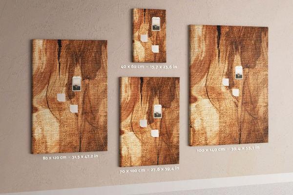 Tablero de corcho para pared Diseño de madera natural en tonos cálidos