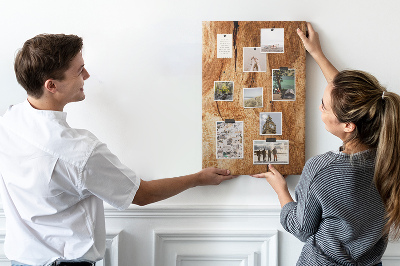 Tablero de corcho para pared Diseño de madera natural en tonos cálidos