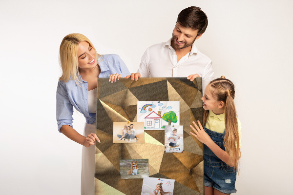 Tablón de corcho Diseños geométricos en tonos marrones
