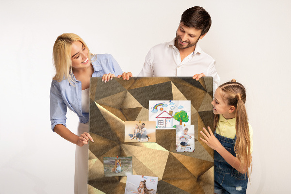 Tablón de corcho Diseños geométricos en tonos marrones