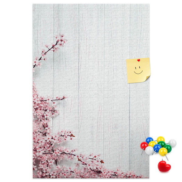 Tablero de corcho Ramas florales sobre un fondo claro