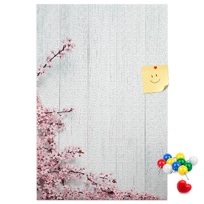 Tablero de corcho Ramas florales sobre un fondo claro