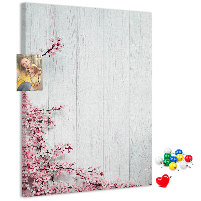 Tablero de corcho Ramas florales sobre un fondo claro