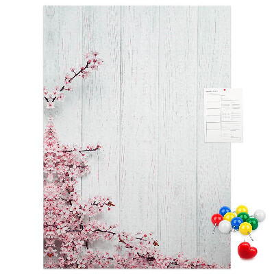 Tablero de corcho Ramas florales sobre un fondo claro