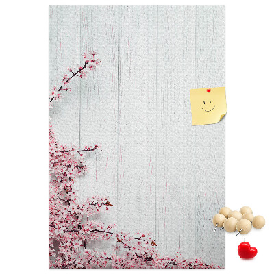 Tablero de corcho Ramas florales sobre un fondo claro