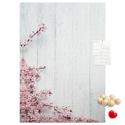 Tablero de corcho Ramas florales sobre un fondo claro