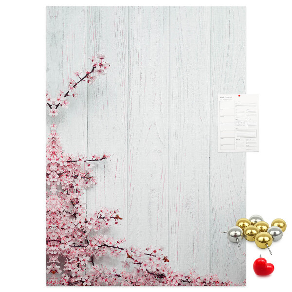 Tablero de corcho Ramas florales sobre un fondo claro