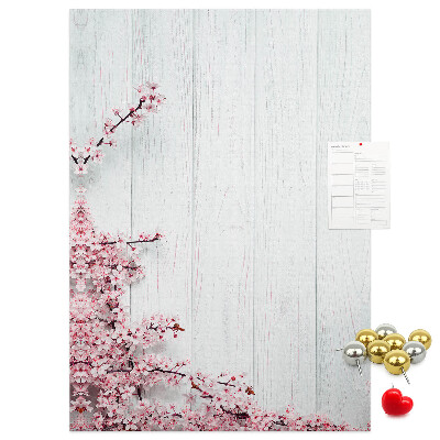 Tablero de corcho Ramas florales sobre un fondo claro