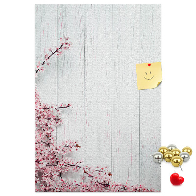 Tablero de corcho Ramas florales sobre un fondo claro