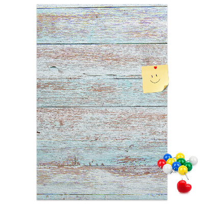 Tablero de corcho Tablas rústicas en tonos pastel