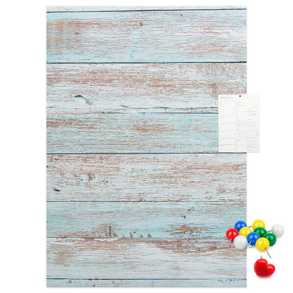 Tablero de corcho Tablas rústicas en tonos pastel