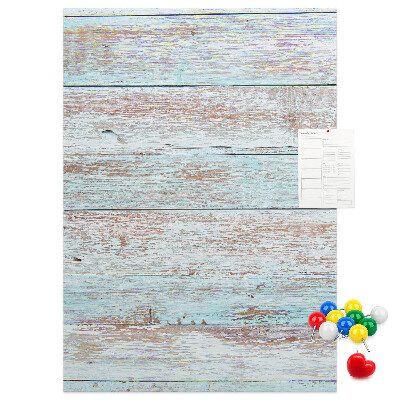 Tablero de corcho Tablas rústicas en tonos pastel