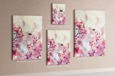 Tablero de corcho para pared Detalles florales en tonos delicados.