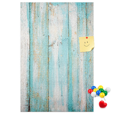 Tablero de corcho para pared Textura de madera en tonos azules