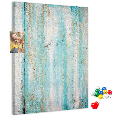 Tablero de corcho para pared Textura de madera en tonos azules