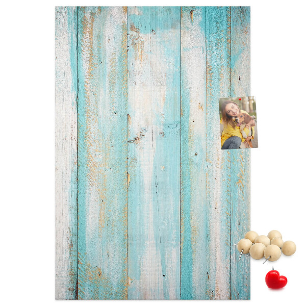 Tablero de corcho para pared Textura de madera en tonos azules