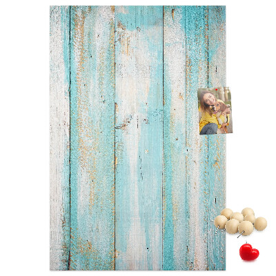 Tablero de corcho para pared Textura de madera en tonos azules