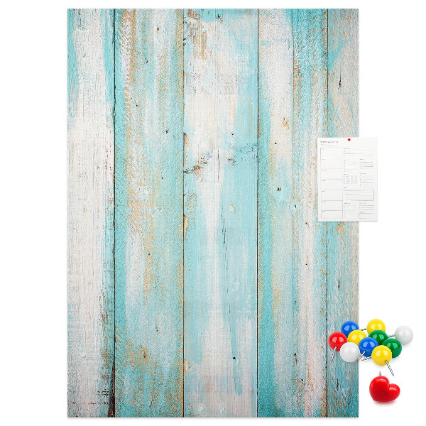 Tablero de corcho para pared Textura de madera en tonos azules