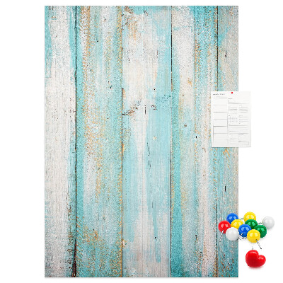 Tablero de corcho para pared Textura de madera en tonos azules