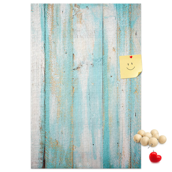 Tablero de corcho para pared Textura de madera en tonos azules