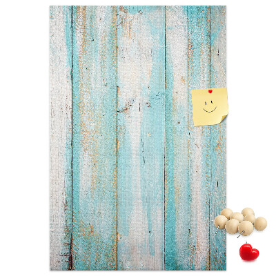 Tablero de corcho para pared Textura de madera en tonos azules