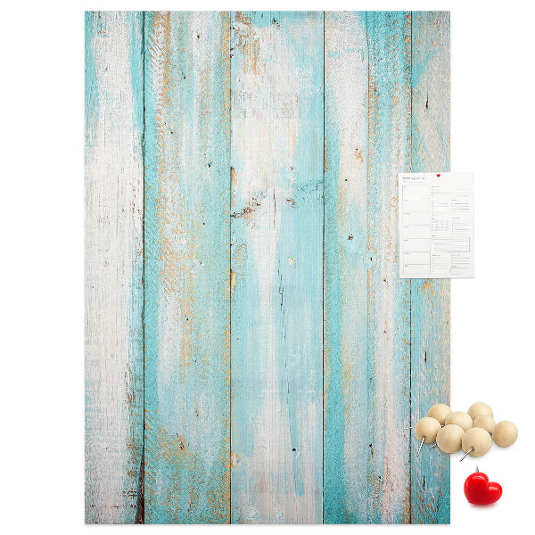 Tablero de corcho para pared Textura de madera en tonos azules