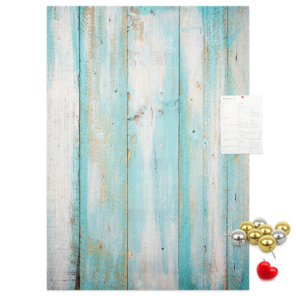 Tablero de corcho para pared Textura de madera en tonos azules