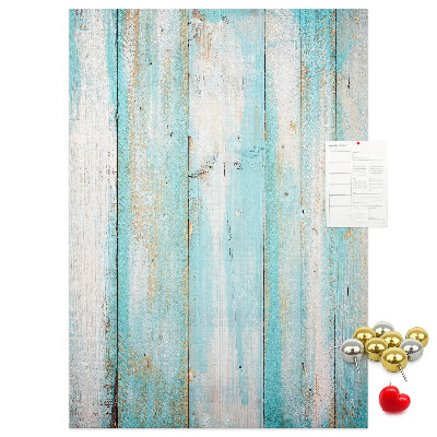 Tablero de corcho para pared Textura de madera en tonos azules