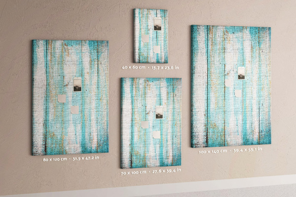 Tablero de corcho para pared Textura de madera en tonos azules